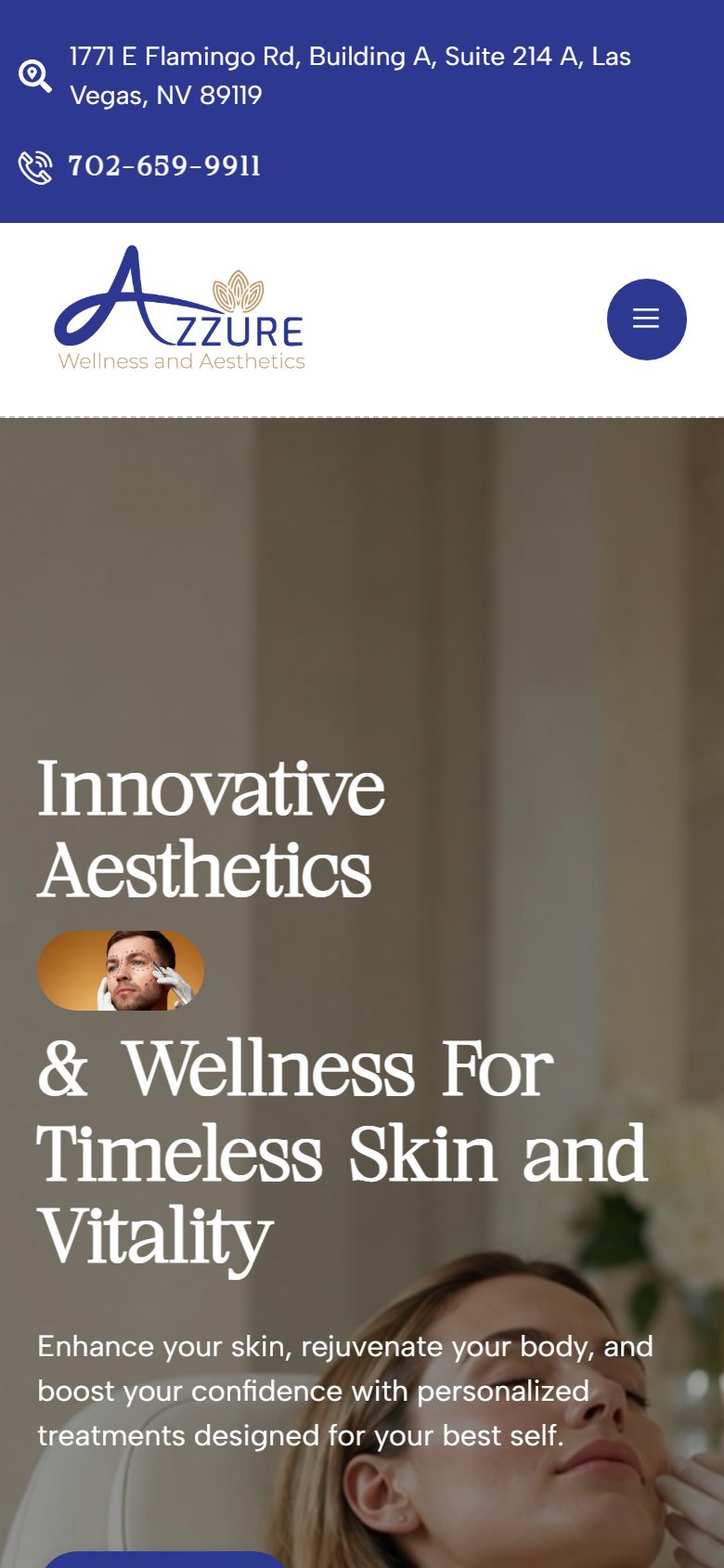 Azzure Med Spa on a phone