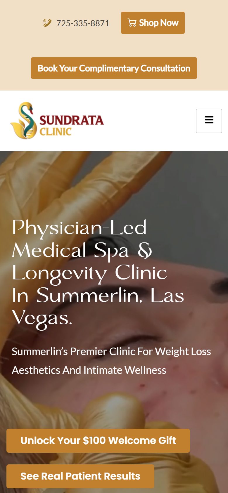 Sundrata Clinic on a phone