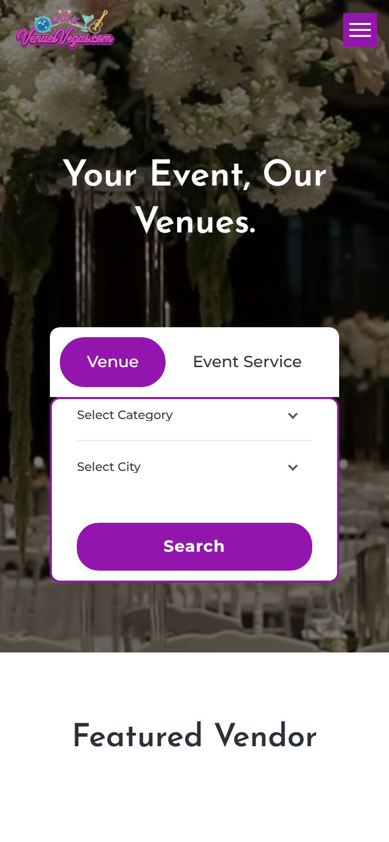 VenuesVegas on a phone
