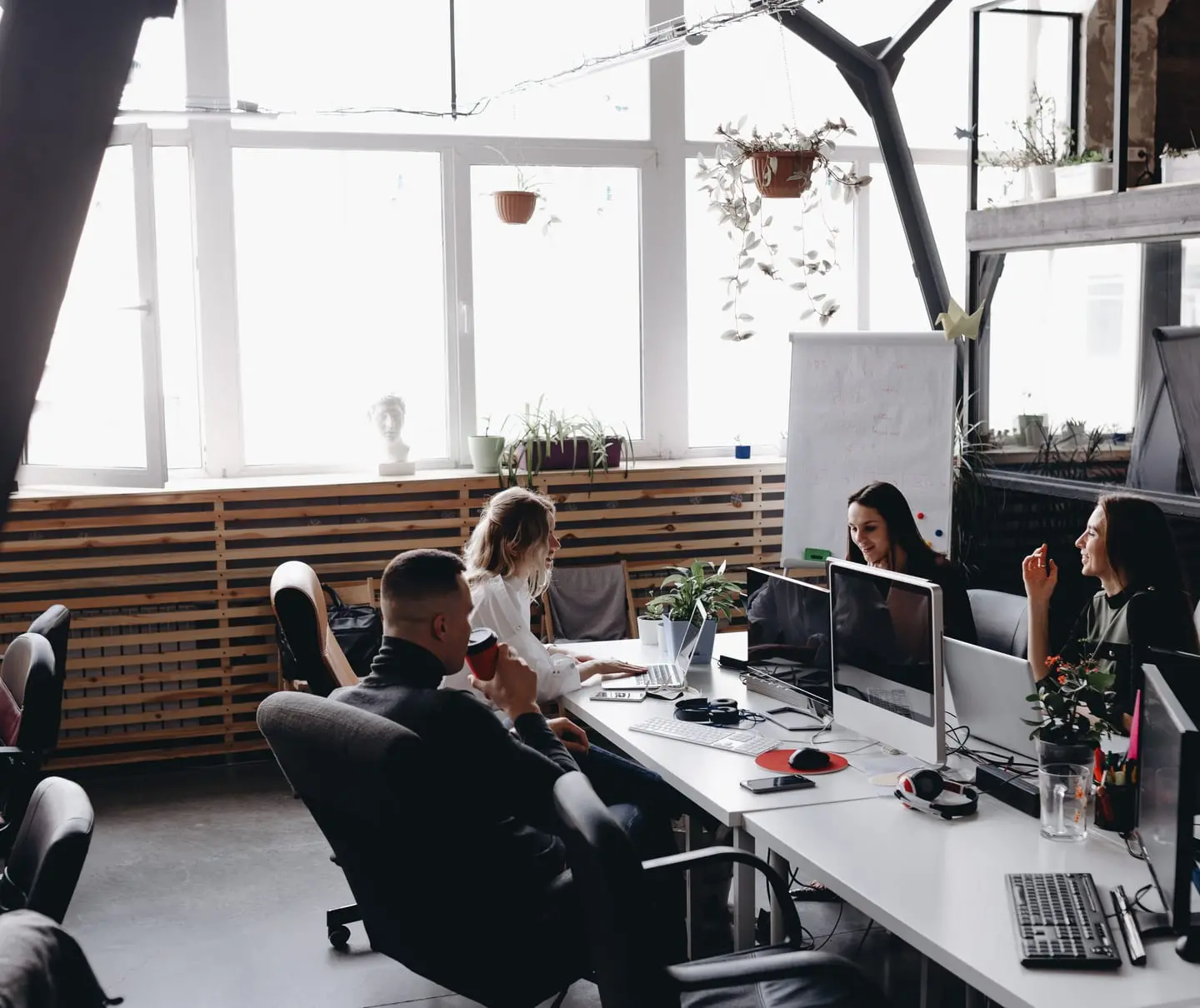 Team at a modern office workspace